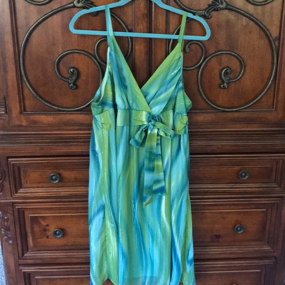 Elegant Green and Blue dress